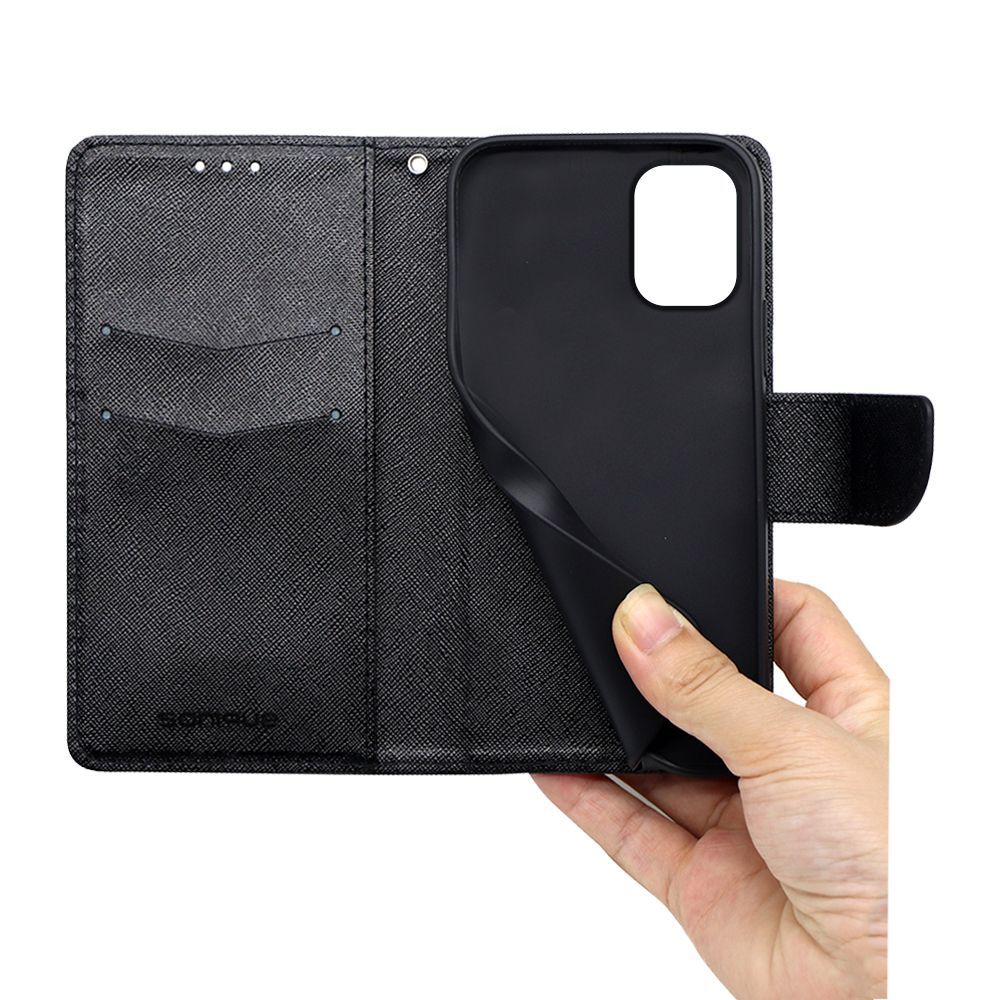 Θήκη Πορτοφόλι Sonique Trend Wallet Motorola Moto G04 4G / Moto G04s 4G / Moto G24 4G / Moto G24 4G Power / Moto E14 4G Μαύρο