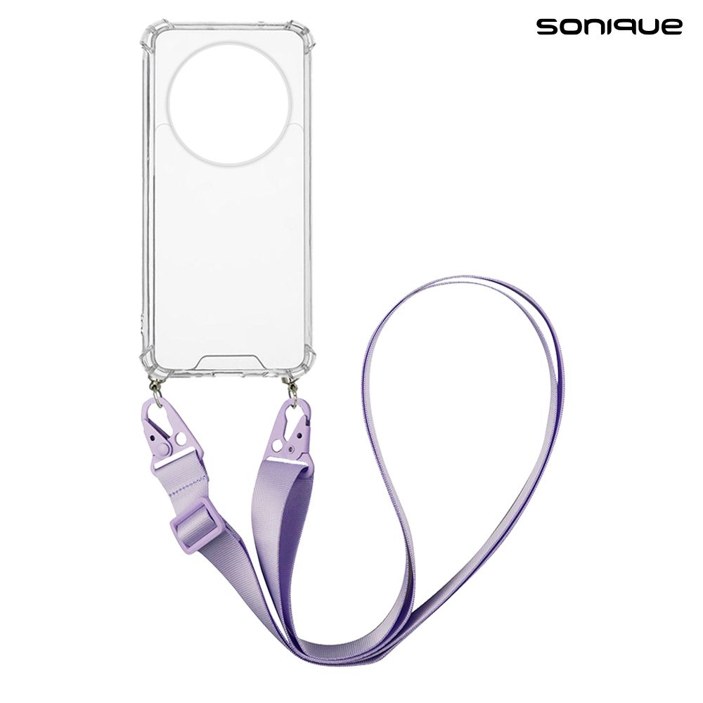 Θήκη Σιλικόνης με Strap Sonique Armor Clear Realme 12 5G / Realme 12x Λιλά
