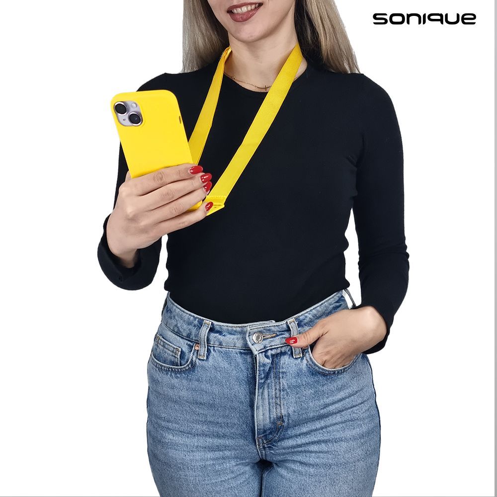 Θήκη Σιλικόνης με Strap CarryHang Sonique Xiaomi Redmi Note 14 Pro 5G / Redmi Note 14 Pro Plus 5G / Poco X7 5G Κίτρινο