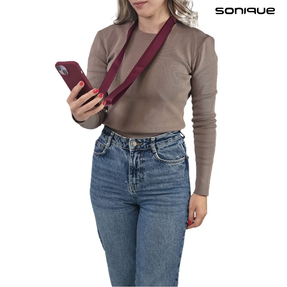 Θήκη Σιλικόνης με Strap CarryHang Sonique Xiaomi Redmi Note 14 Pro 5G / Redmi Note 14 Pro Plus 5G / Poco X7 5G Μπορντό