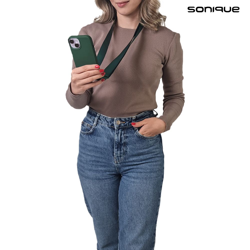 Θήκη Σιλικόνης με Strap CarryHang Sonique Xiaomi Redmi Note 14 Pro 5G / Redmi Note 14 Pro Plus 5G / Poco X7 5G Πράσινο Σκούρο