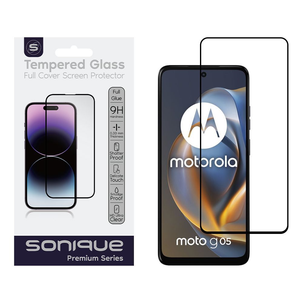 Hardy Glass Sonique Premium Series HD Full Cover 9H Motorola Moto G05 4G / Moto E15 4G Μαύρο