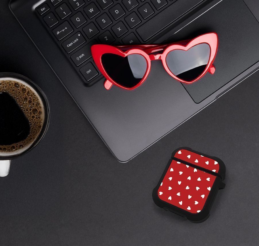Θήκη Σιλικόνης Sonique Heart Series για AirPods 1/2 Κόκκινο