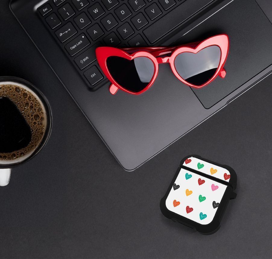 Θήκη Σιλικόνης Sonique Heart Series για AirPods 1/2 Λευκό 02