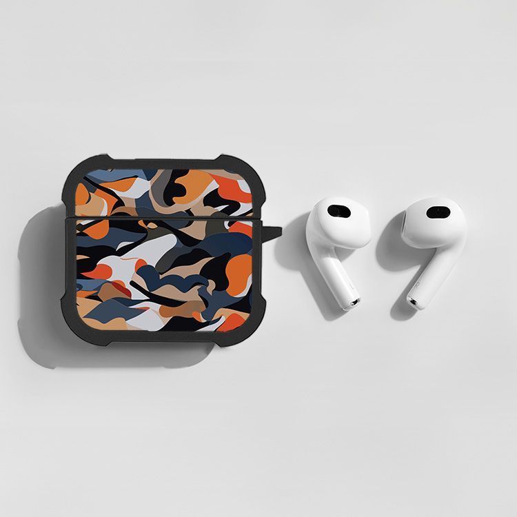 Θήκη Σιλικόνης Sonique Camouflage Army Series για AirPods 4 Πορτοκαλί