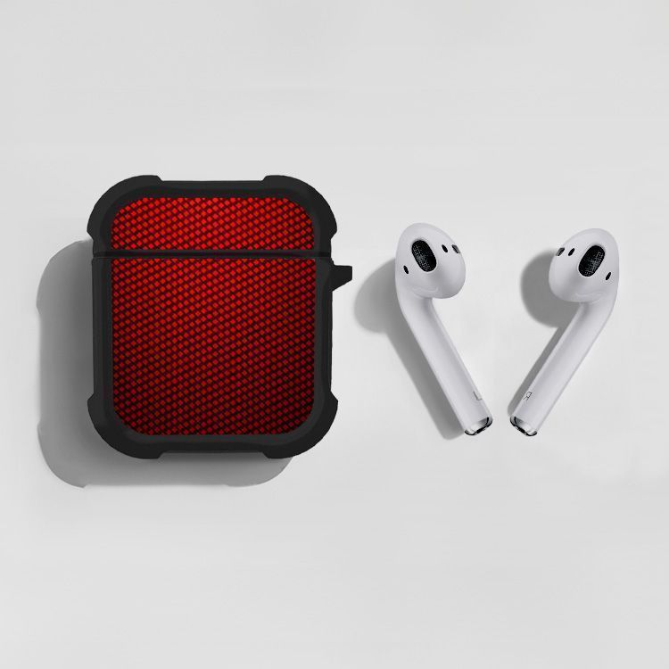 Θήκη Σιλικόνης Sonique Carbon Series για AirPods 1/2 Κόκκινο
