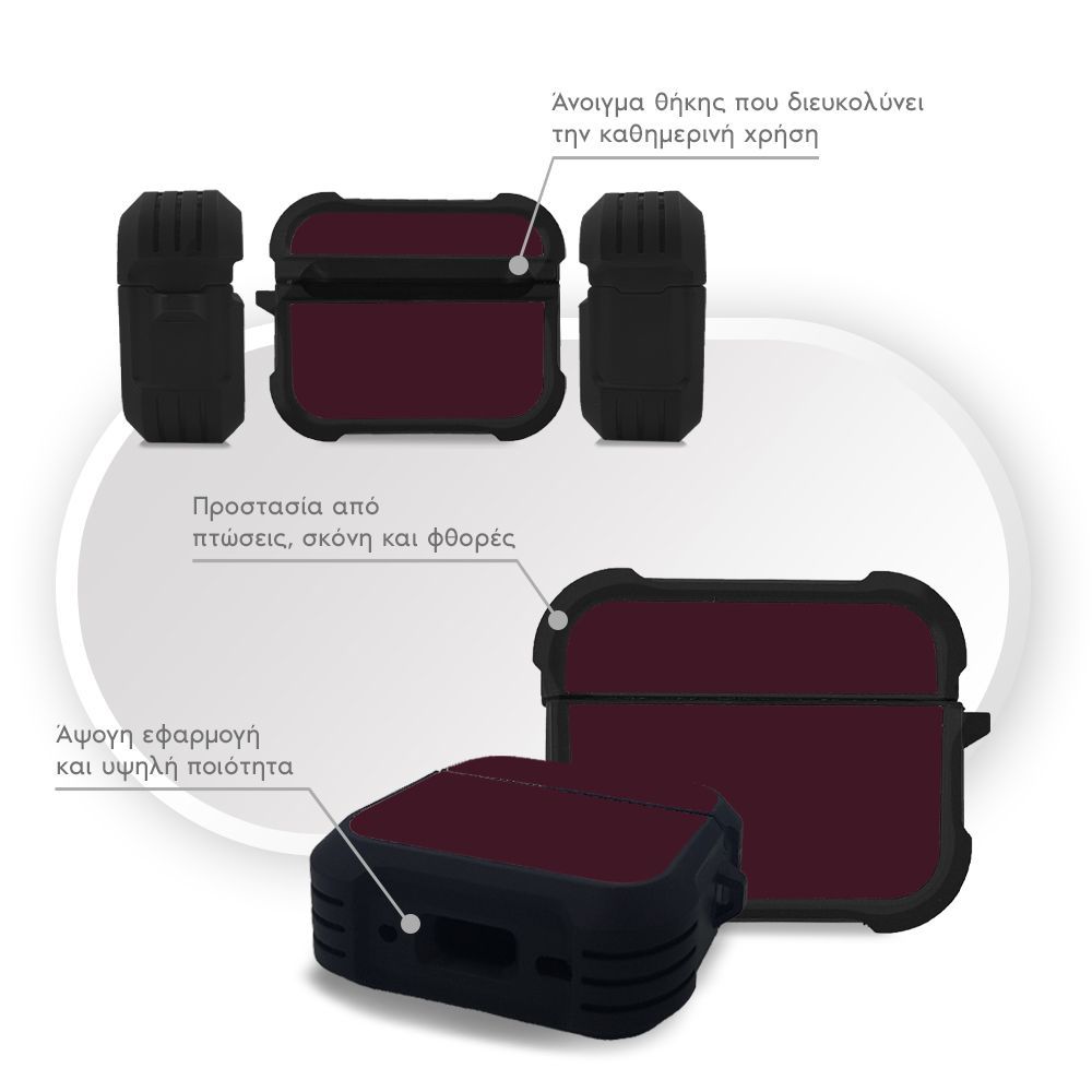Θήκη Σιλικόνης Sonique ColorBloc Series για AirPods Pro / Pro 2 Μπορντό