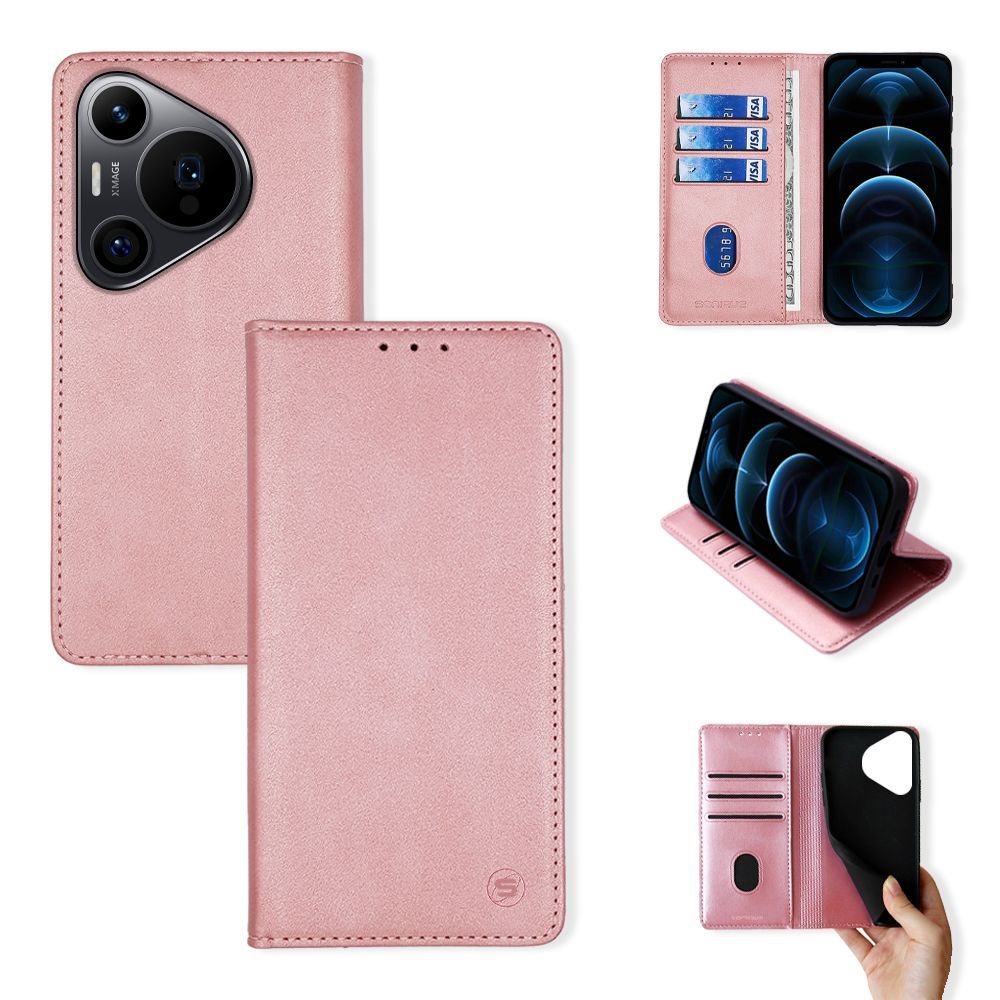 Θήκη Πορτοφόλι Vintage Magnet Wallet Sonique Huawei Pura 70 Ροζ Χρυσό