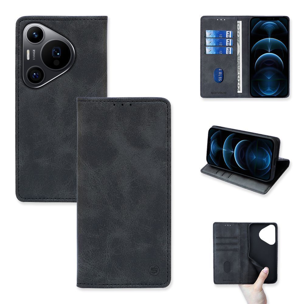 Θήκη Πορτοφόλι Vintage Magnet Wallet Sonique Huawei Pura 70 Pro Μαύρο