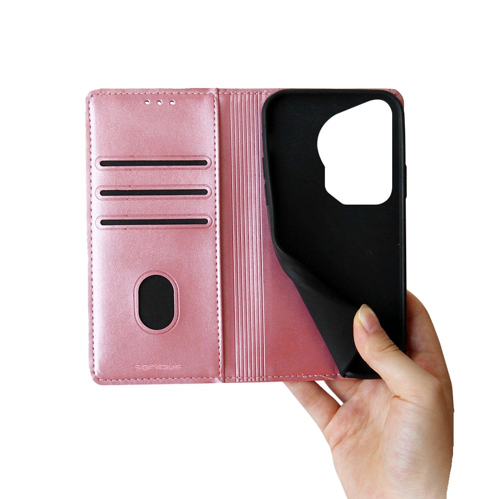 Θήκη Πορτοφόλι Vintage Magnet Wallet Sonique Huawei Pura 70 Ultra Ροζ Χρυσό