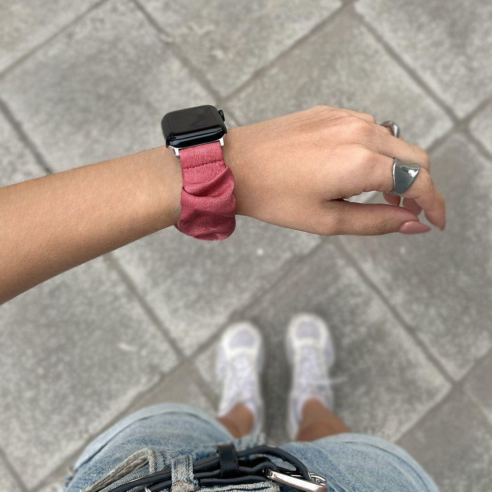 Λουράκι Scruncie Band Sonique για Apple Watch (42/44/45/49MM) Ροζ Σκούρο