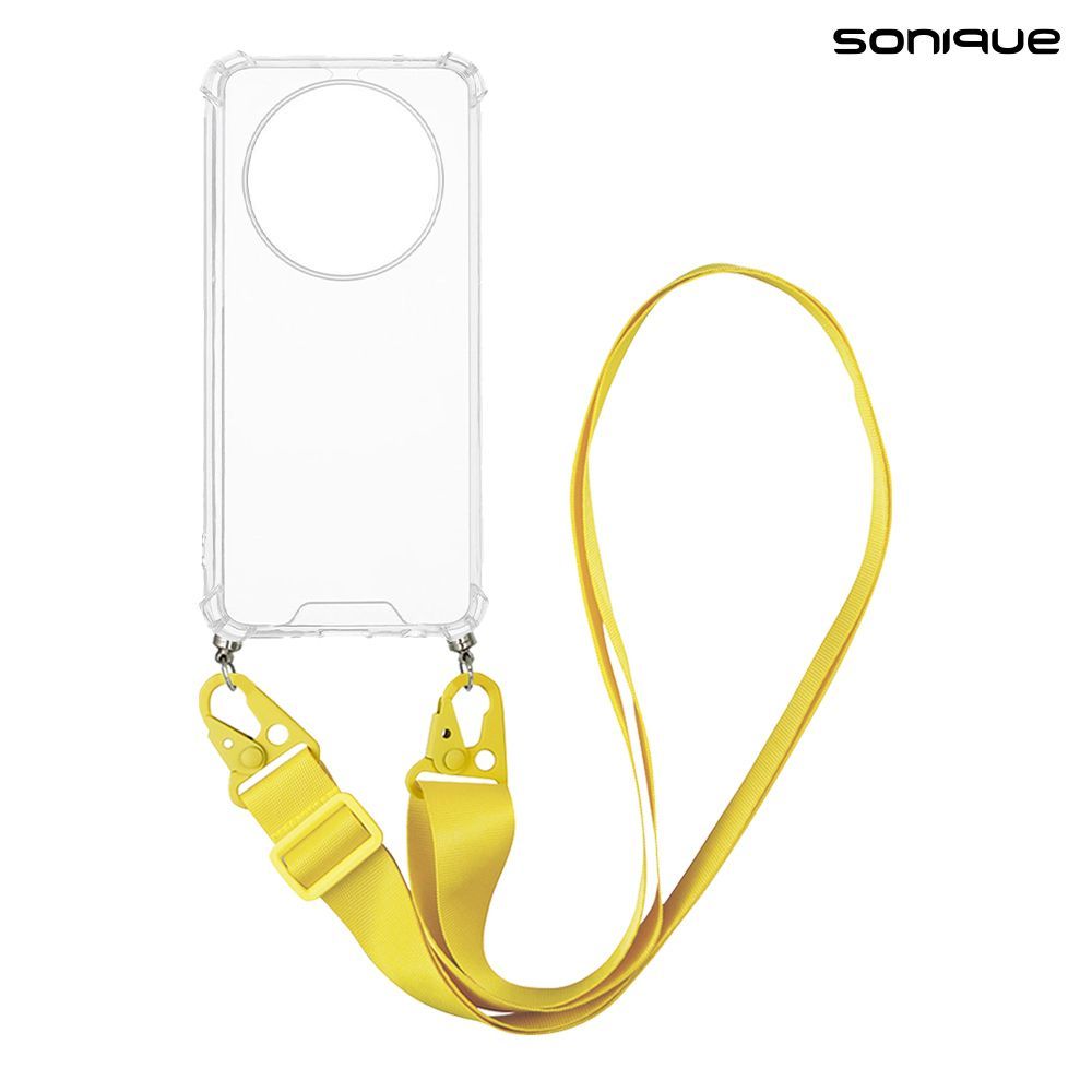 Θήκη Σιλικόνης με Strap Sonique Armor Clear Oppo Reno12 F 5G / Oppo Reno12 FS 5G Κίτρινο