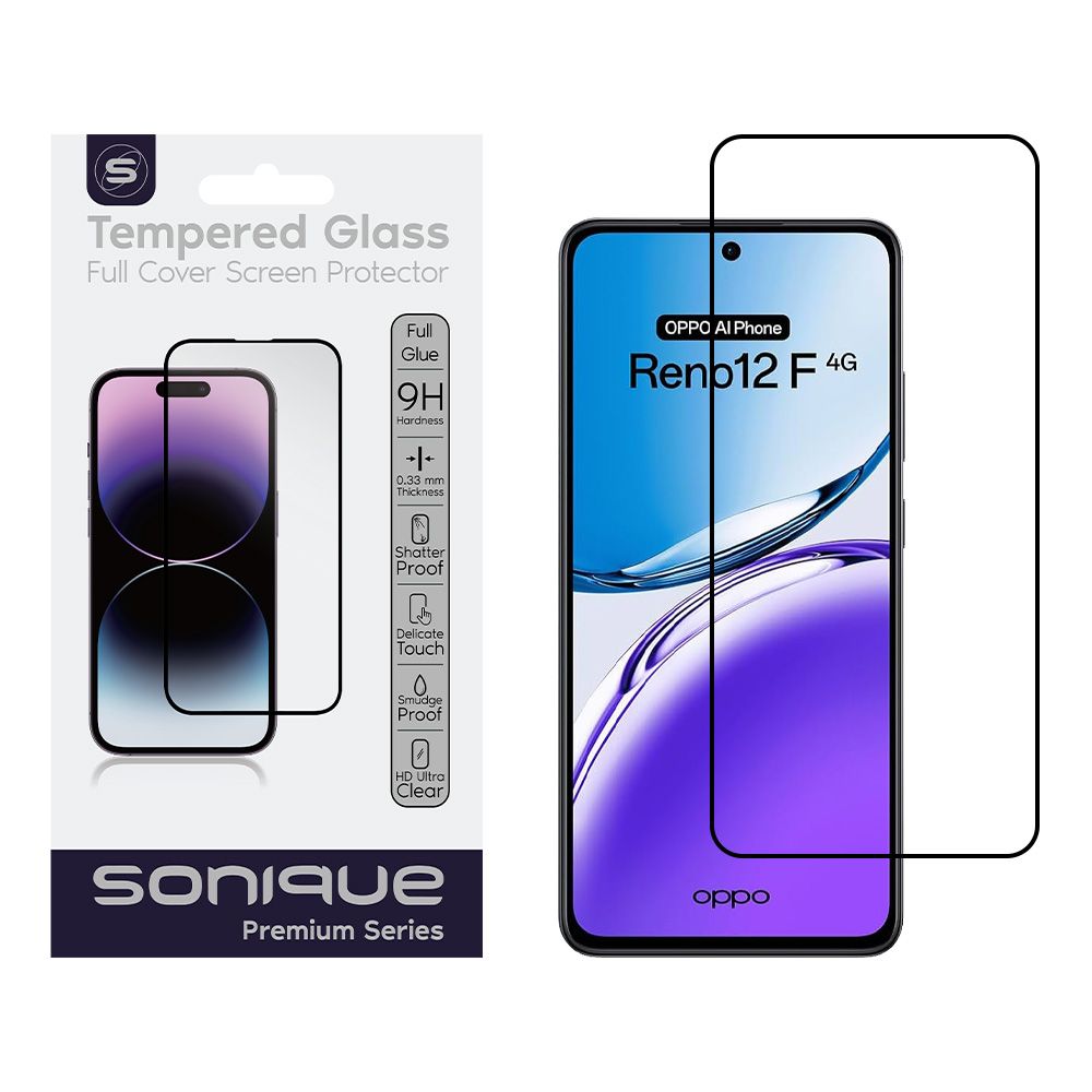 Hardy Glass Sonique Premium Series HD Full Cover 9H Oppo Oppo Reno12 F 5G / Oppo Reno12 FS 5G Μαύρο