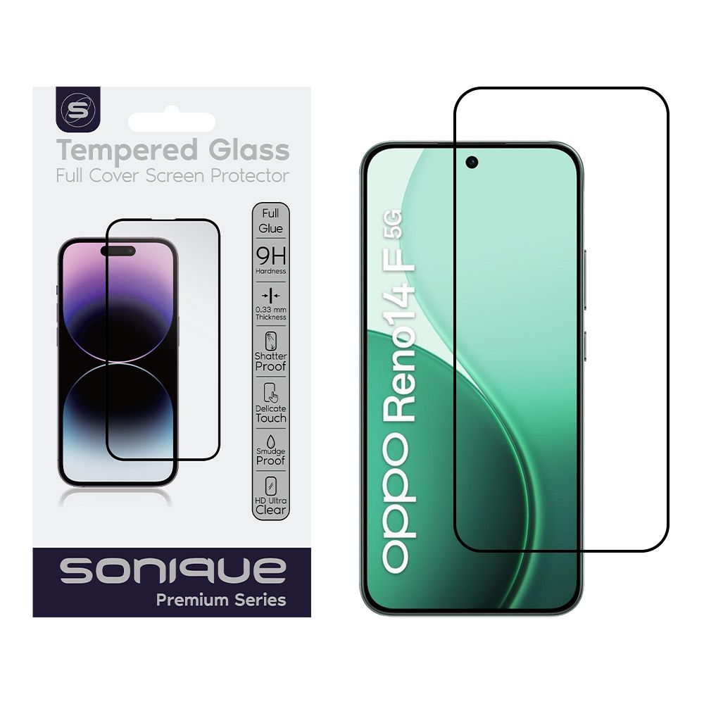 Hardy Glass Sonique Premium Series HD Full Cover 9H Oppo Oppo Reno14 F 5G / Oppo Reno14 FS 5G Μαύρο