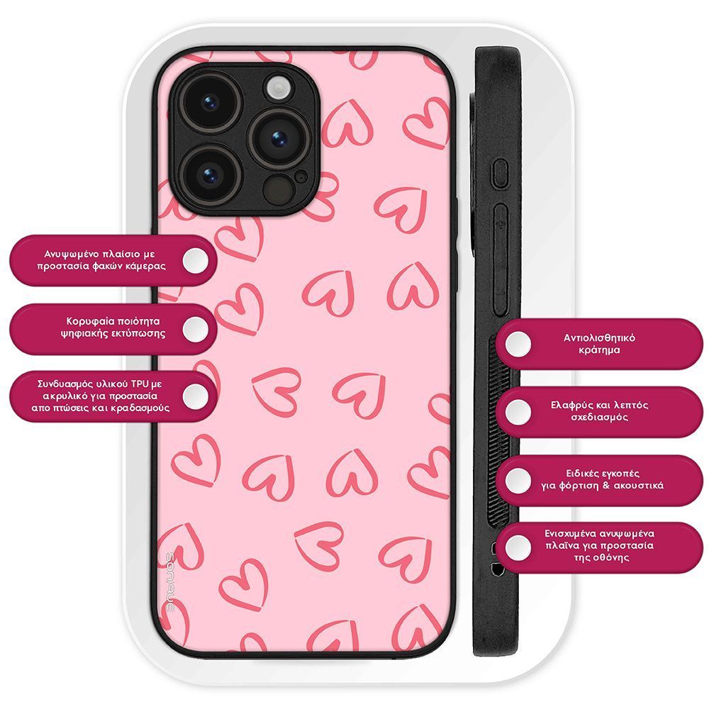 Θήκη Sonique Heart Series για Nothing Phone 3a Ροζ