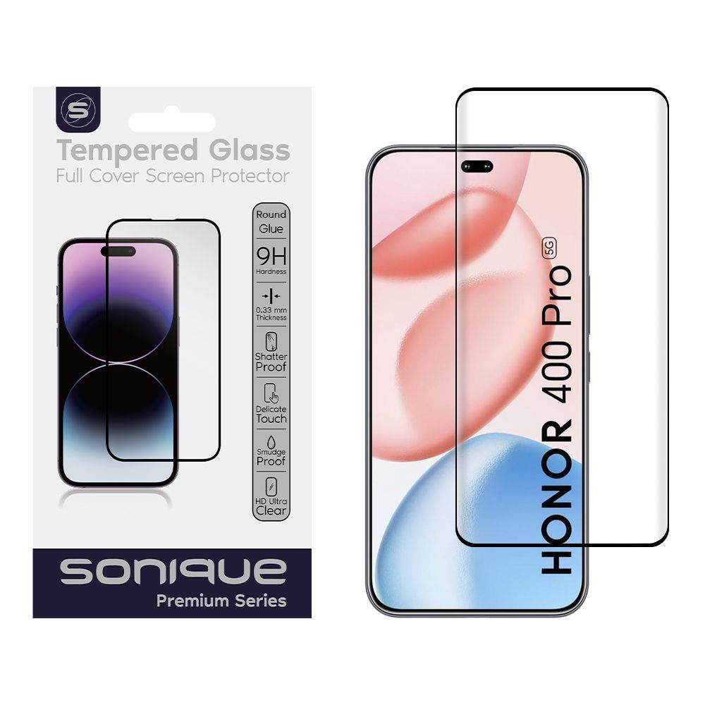 Curvy Glass Sonique Premium Series HD Full Cover 9H Honor 400 Pro 5G Μαύρο