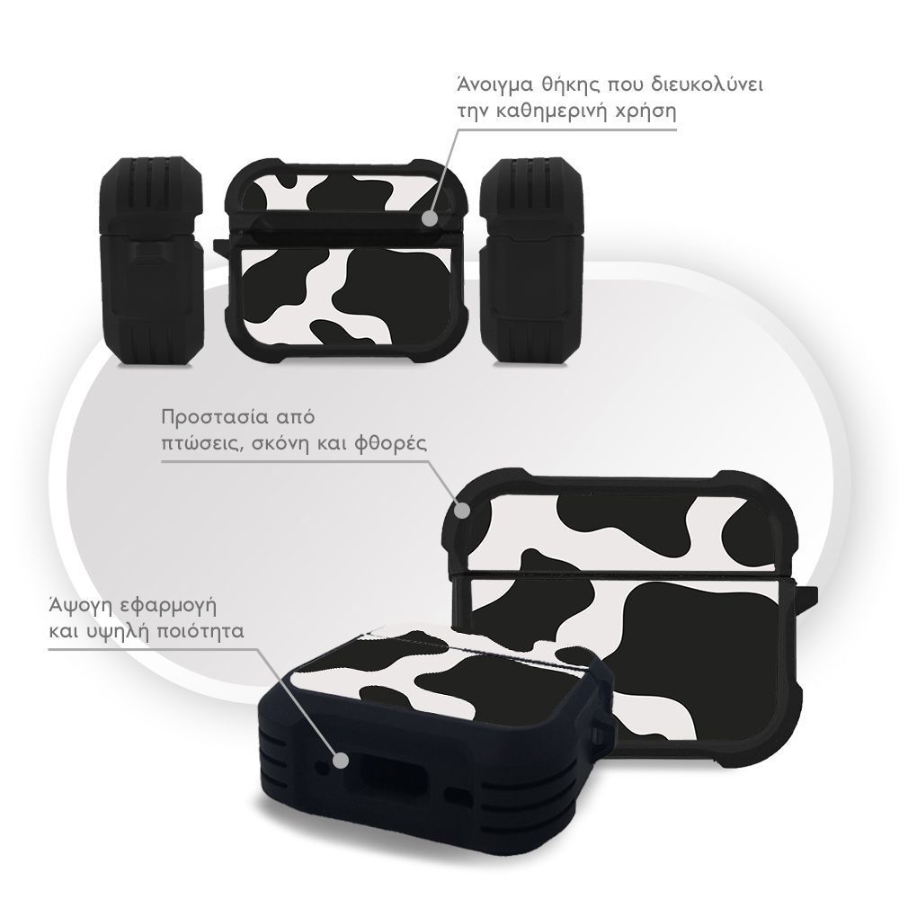 Θήκη Σιλικόνης Sonique Animal Print Series για AirPods Pro 3 Cow 01