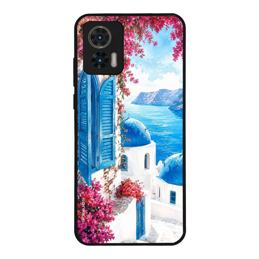 Θήκη Sonique Greek Island Muse Series για Motorola Edge 30 Neo 5G Σαντορινό Γαλάζιο