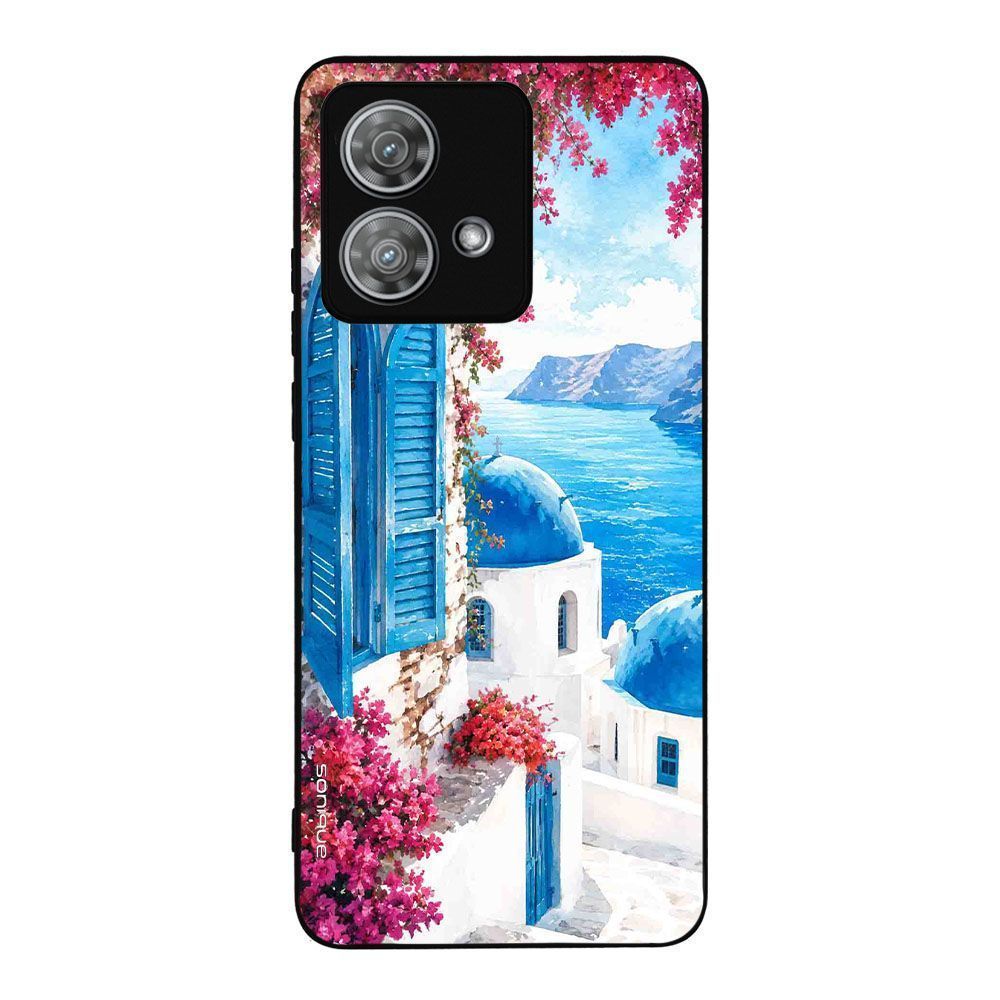 Θήκη Sonique Greek Island Muse Series για Motorola Edge 40 Neo 5G Σαντορινό Γαλάζιο