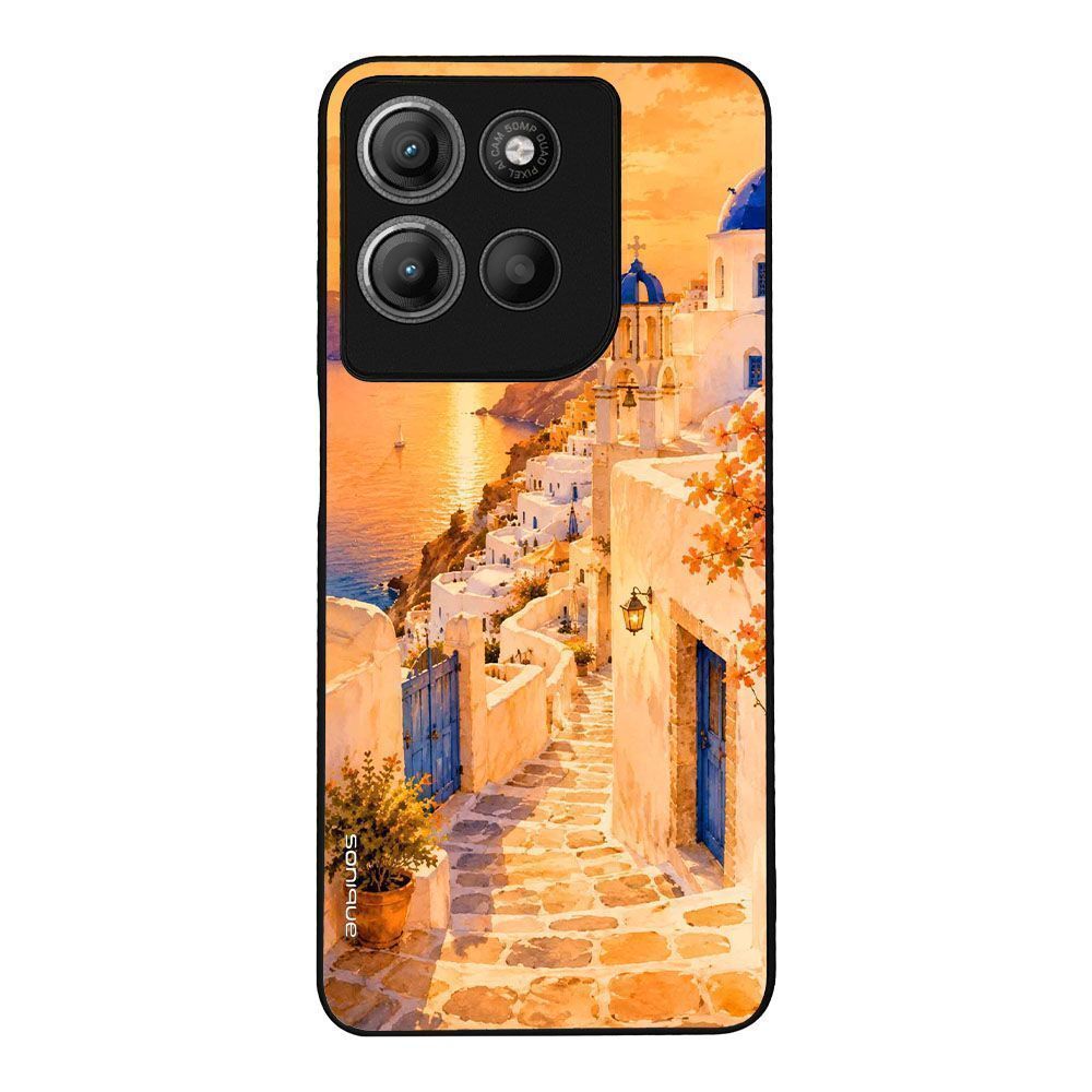 Θήκη Sonique Greek Island Muse Series για Motorola Moto G15 4G / Moto G15 Power / Moto G17 5G / Moto G17 Power 5G Ηλιοβασίλεμα στην Οία