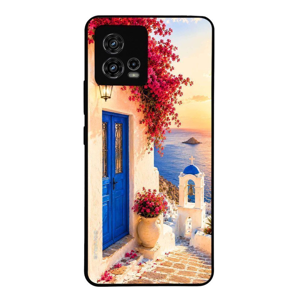 Θήκη Sonique Greek Island Muse Series για Motorola Moto G72 Ηλιοβασίλεμα Σαντορίνης