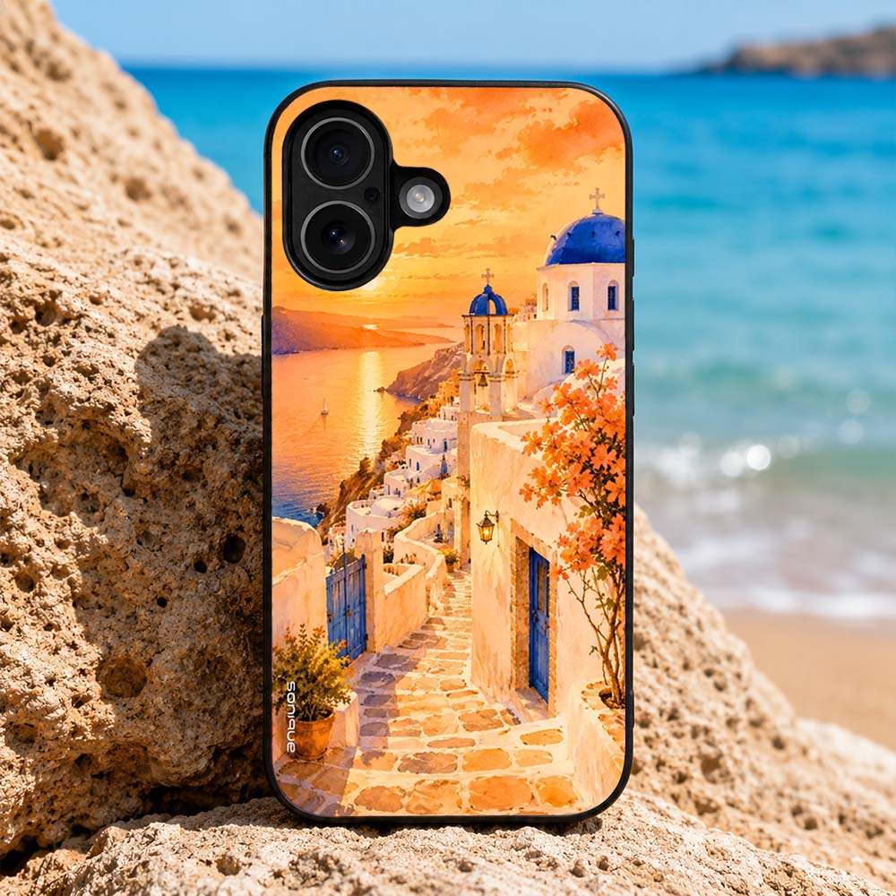 Θήκη SoniqueGreek Island Muse Series για Oppo Find X5 Pro 5G Ηλιοβασίλεμα στην Οία