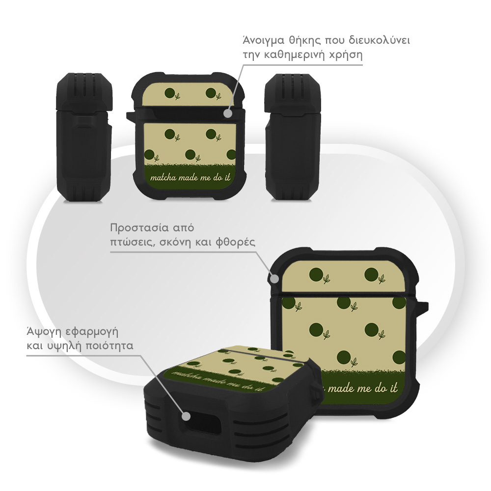Θήκη Σιλικόνης Sonique Delulu Polka Era Series για AirPods 1/2 Delulu Matcha