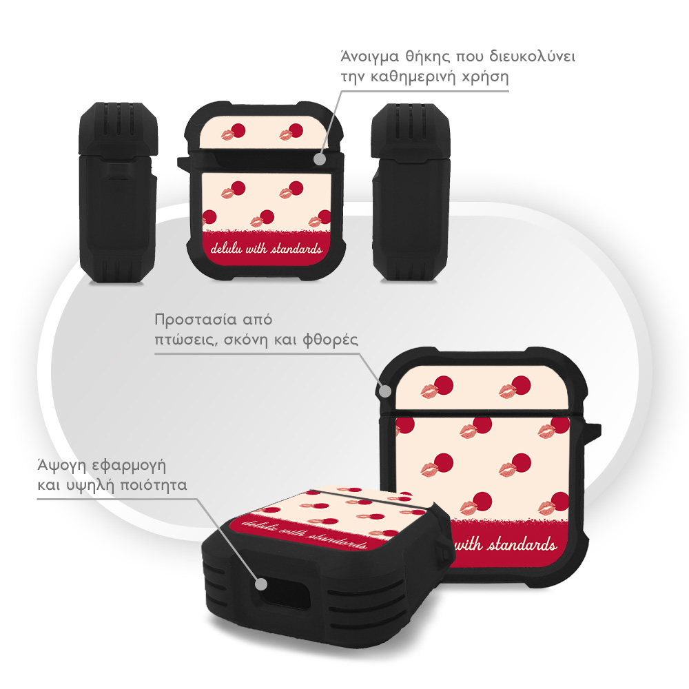 Θήκη Σιλικόνης Sonique Delulu Polka Era Series για AirPods 1/2 Delulu Standards
