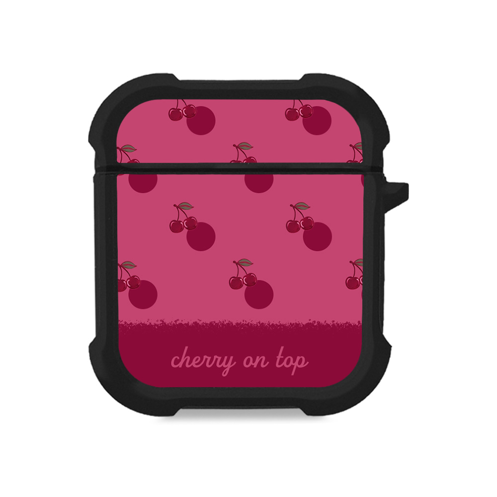 Θήκη Σιλικόνης Sonique Delulu Polka Era Series για AirPods 1/2 Top Cherry