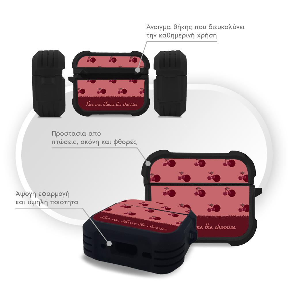 Θήκη Σιλικόνης Sonique Delulu Polka Era Series για AirPods Pro 3 Blame Cherries