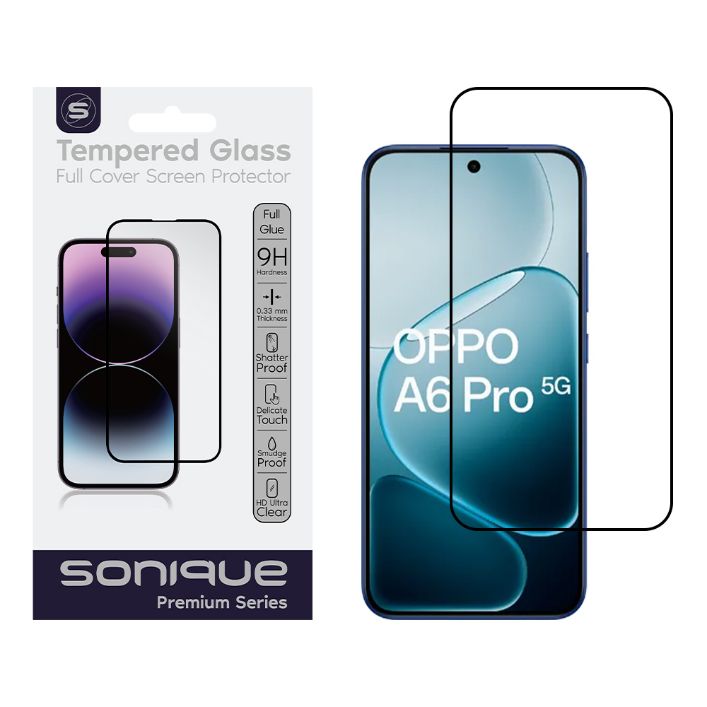 Hardy Glass Sonique Premium Series HD Full Cover 9H Oppo Oppo A6 Pro 5G Μαύρο
