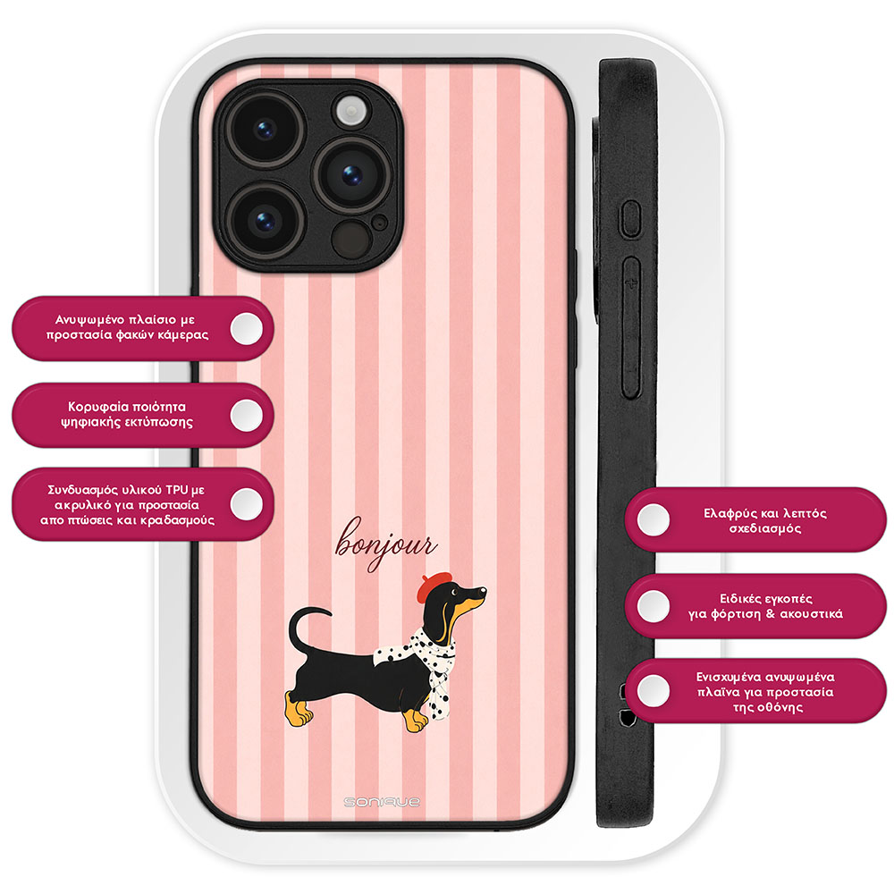 Θήκη Sonique Stripe Stories Series για Google Pixel 9 5G Bonjour Puppy