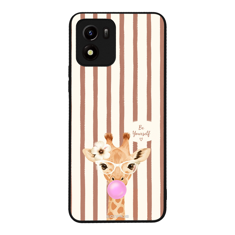 Θήκη Sonique Stripe Stories Series για VIVO Y01 4G Καφέ - Καμηλοπάρδαλη με Τσιχλόφουσκα