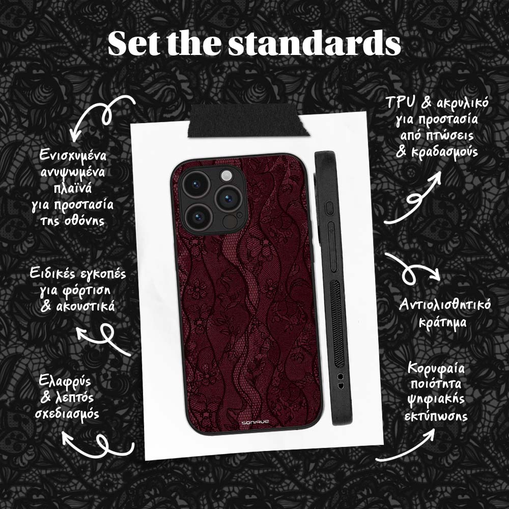 Θήκη Sonique DIVA Series για OnePlus Nord 6 5G Βουργουνδί Δαντέλα