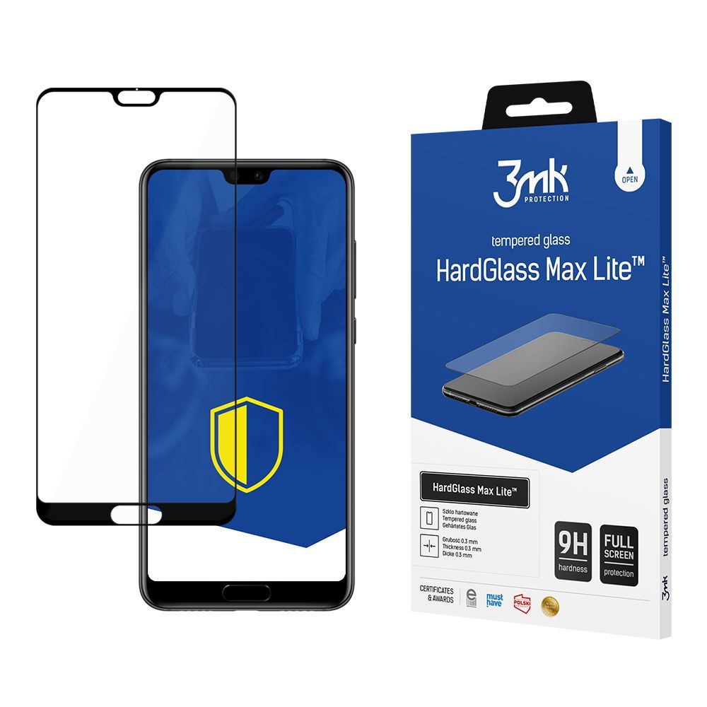3MK HardGlass Max Lite Full Screen Huawei P20 Pro Μαύρο