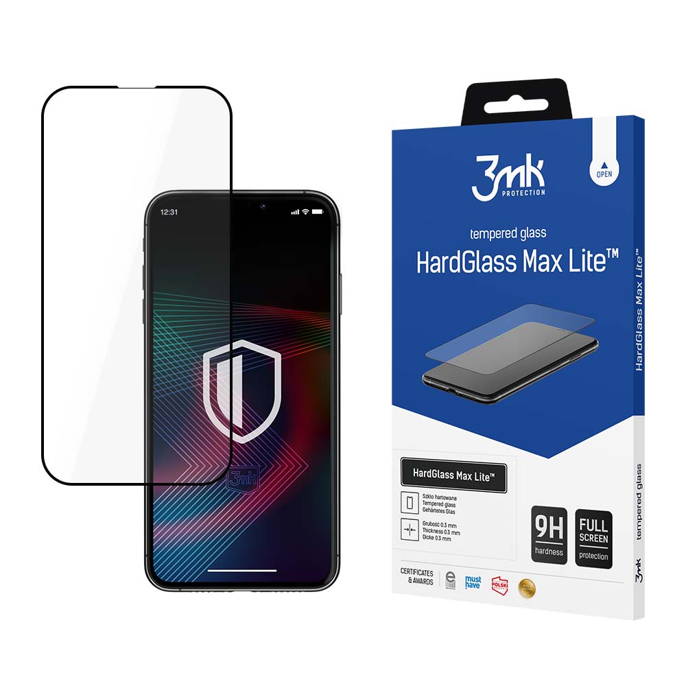 3MK HardGlass Max Lite Full Screen Apple iPhone 14 Pro Μαύρο