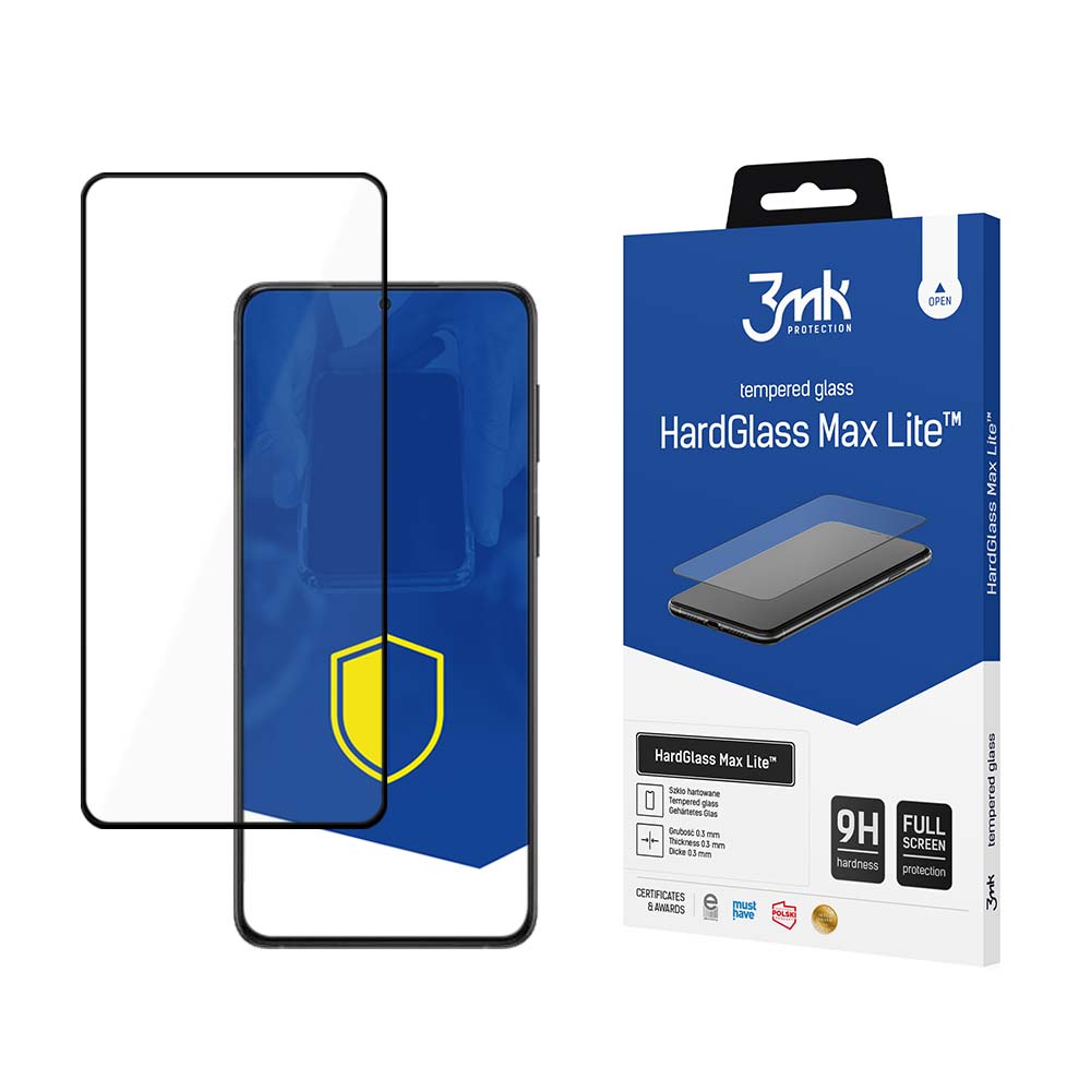 3MK HardGlass Max Lite Full Screen Samsung Galaxy S23 Μαύρο