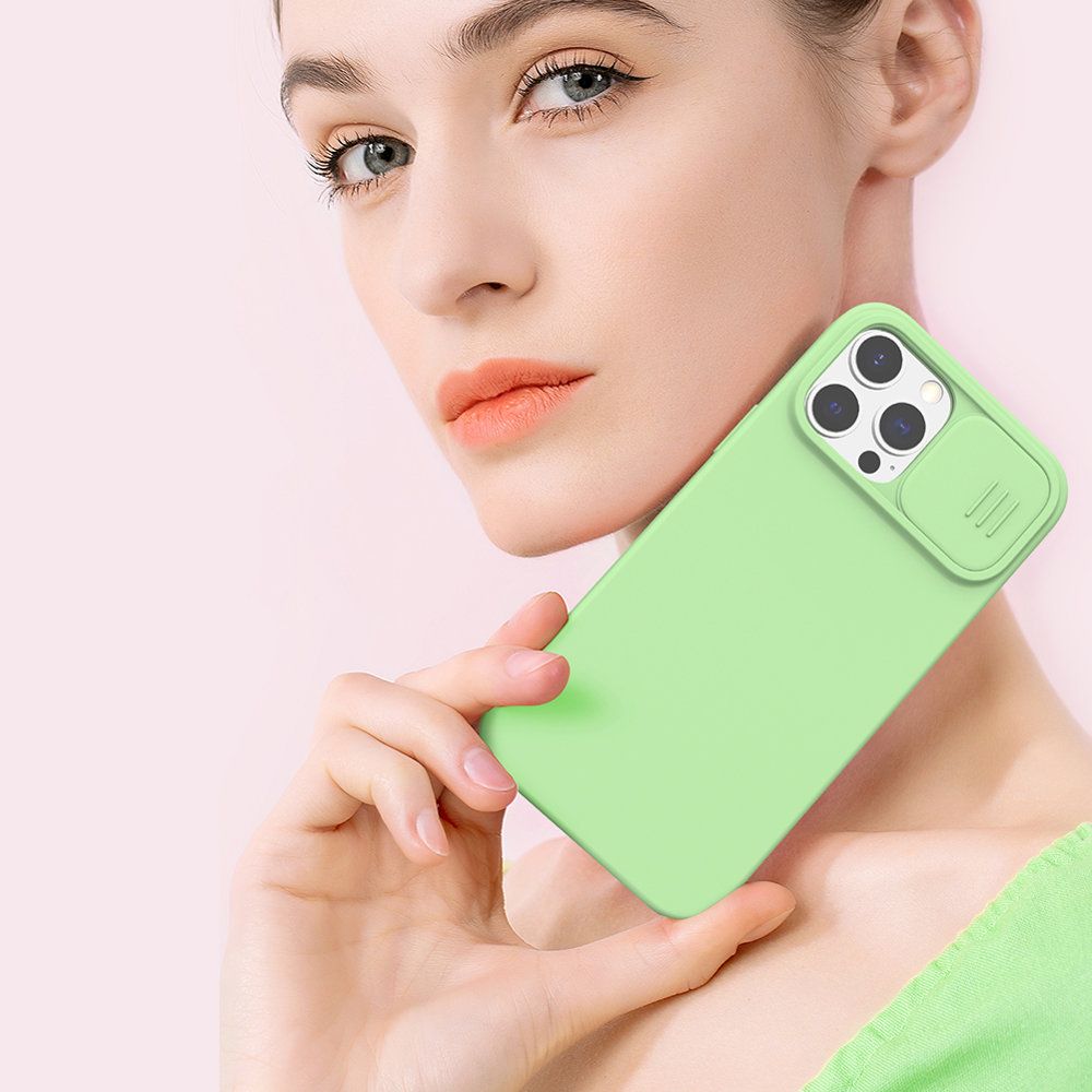 Θήκη Σιλικόνης Nillkin CamShield Silky Apple iPhone 13 Πράσινο Ανοιχτό